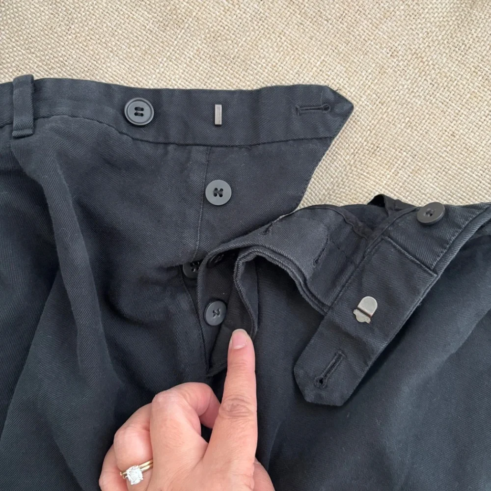 AllSaints Men's Black Tallis Crop Pleated Trousers - Size 32 - Picture 6 of 8